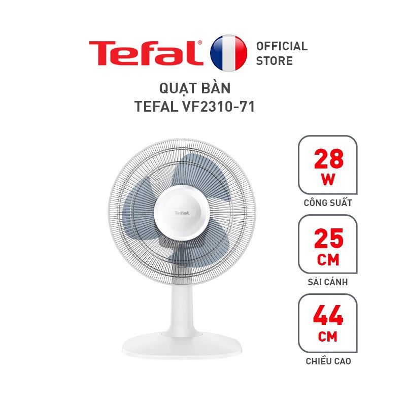 Quạt bàn Tefal VF2310F0-71- trắng. Sản phẩm được phân phối chính hãng do Tefal
