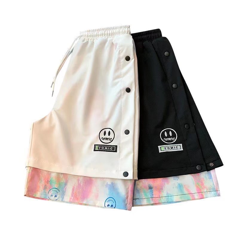 Quần Short Thể Thao Bóng Rổ Giả Hai Lớp Dáng Rộng Phối Màu Nhuộm Thời Trang Mùa Hè Cho Nam