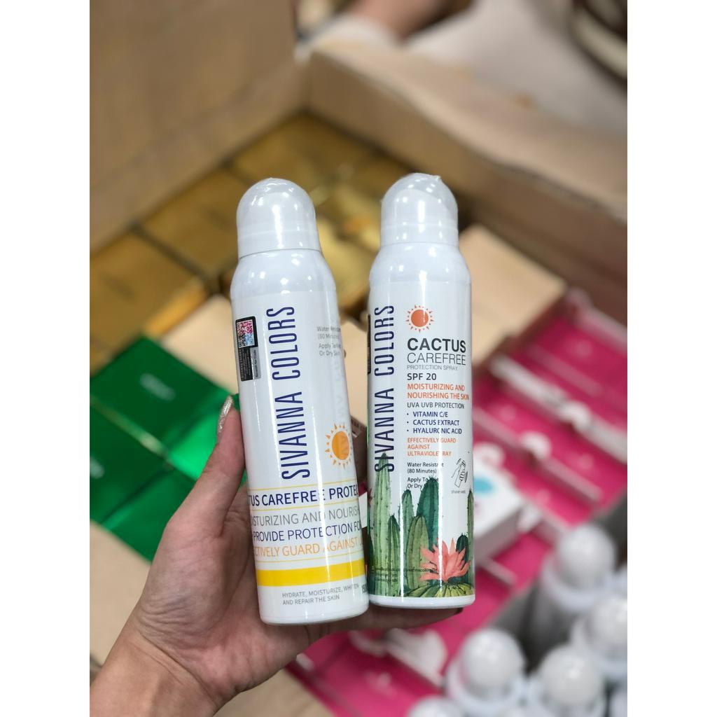 Xịt chống nắng nâng tone da Sivanna Colors Cactus Carefree Protection Spray 150ml