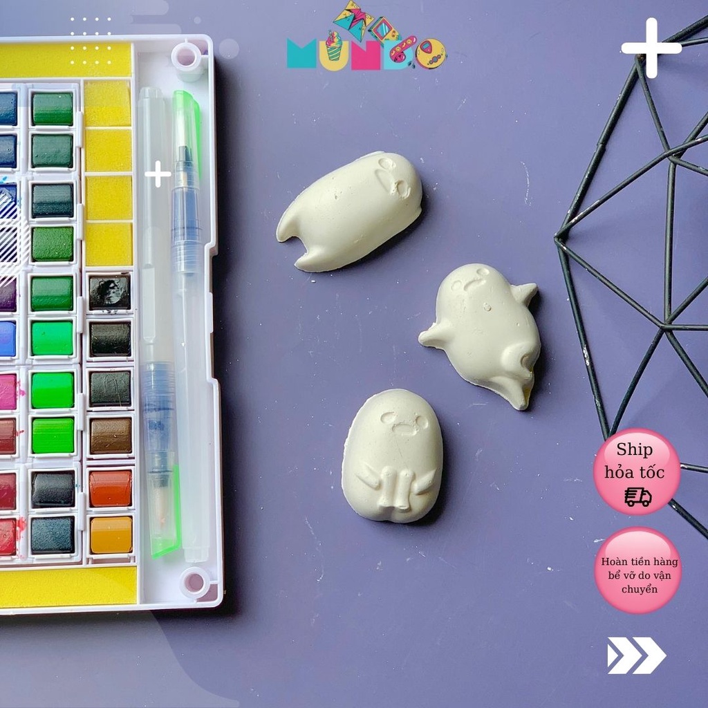 Combo 8 tượng tô màu cao cấp chọn mẫu SIZE S Hồn Ma Halloween,  tượng thạch cao MUNDO