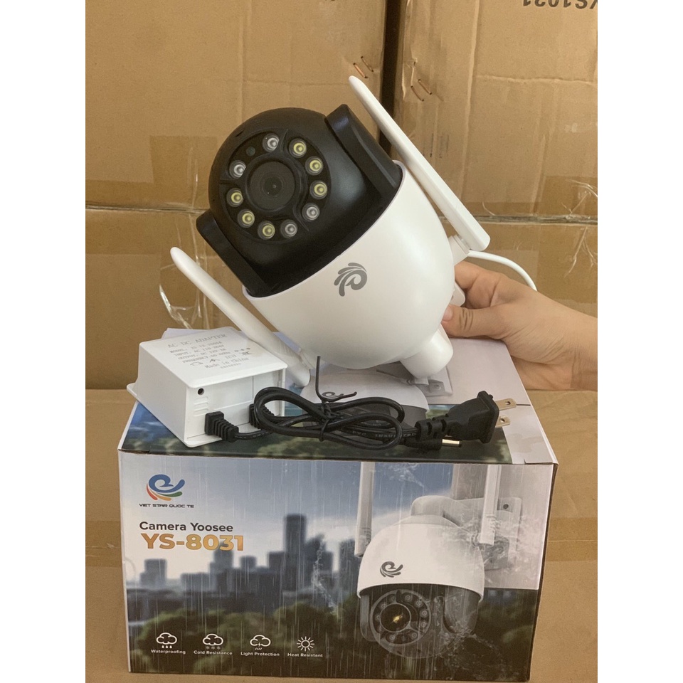 Camera IP yoosee 8031 ngoài trời PTZ 3.0MP - Chuyển động theo người - Có đàm thoại 2 chiều