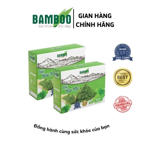 Combo 2 Bột rau má BAMBOO nguyên chất, siêu mịn hộp 60g/ 20 gói