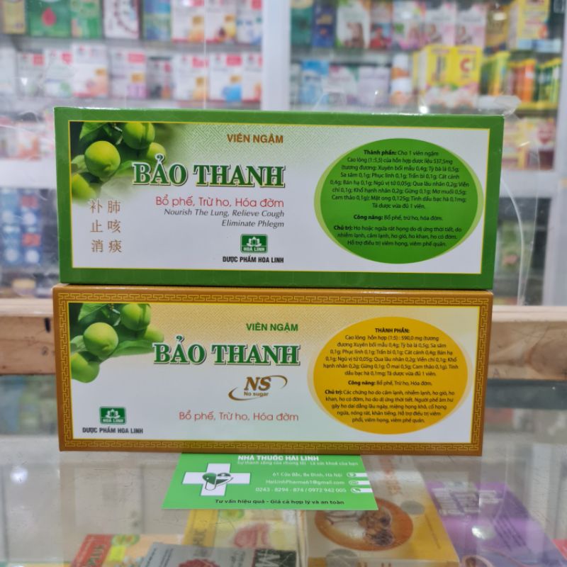 Viên ngậm ho Bảo thanh Có đường và Không đường ⚡ Tặng quà ⚡ Giúp bổ phế, trừ ho, hóa đờm