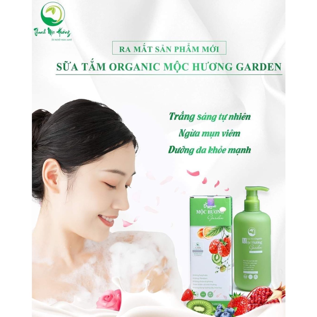 [CHÍNH HÃNG]Sữa Tắm Thanh Mộc Hương, Mộc Hương Garden Organic, giúp làm trắng, ngừa viêm nang lông, giảm mùi hôi cơ thể