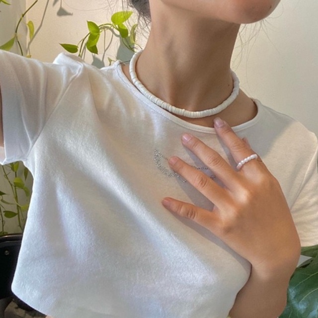 [091] Vòng cổ nữ bánh xe trơn trắng nhựa dẻo 6mm kích thước dây size 37cm