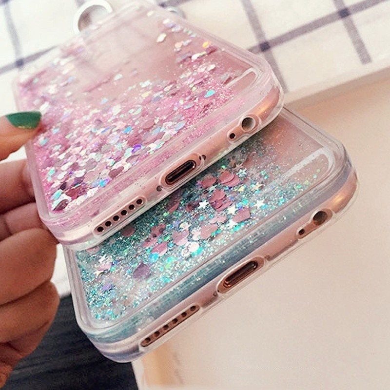 Chất lỏng động Cát lún Trong suốt TPU mềm Vỏ điện thoại di động Dành cho iPhone 6 7 X 8 cộng với XS MAX 11Pro XR