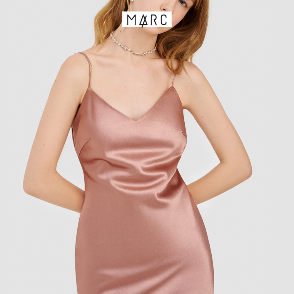 [Mã FAMALLT5 giảm 15% đơn 150k] Đầm nữ 2 dây slip dress satin - MARC FASHION