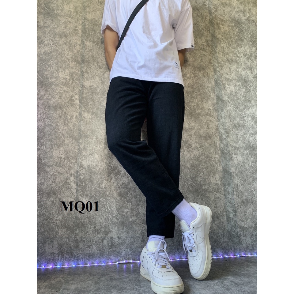 Quần baggy nam nữ đen rách gối , quần jeans ống rộng , dáng xuông , không phai màu phong cách Hàn Quốc | BigBuy360 - bigbuy360.vn