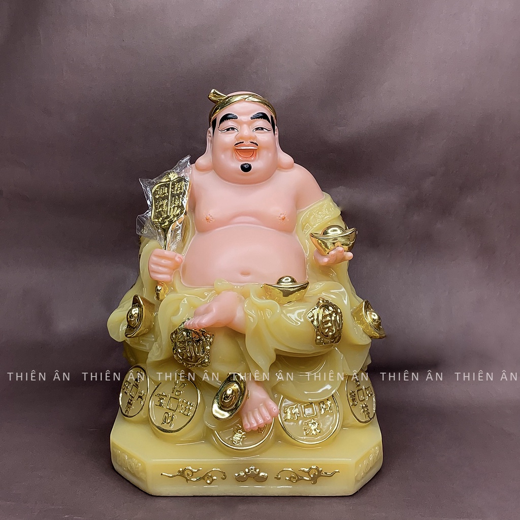 Tượng Thần Tài Ông Đia làm bằng Đá cao cấp màu Vàng có 4 size