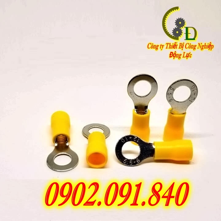 [100cái] Đầu cos dây điện tròn bọc nhựa RV 1.25-3-5, đầu cốt bấm dây điện 0.5mm 1.5mm, cosse (cót) đồng đấu nối điện