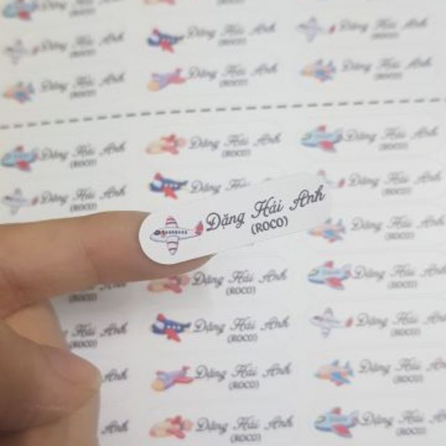 HÌNH THẬT 🌟 STICKER DÁN in tên bé - HÌNH DÁN đánh đồ vật, bút thước, đồ cá nhân của bé 🌟