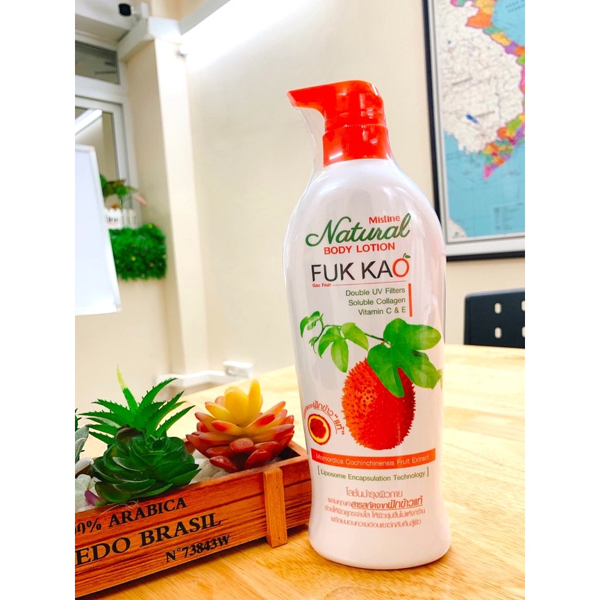 Dưỡng Thể Mistine Tinh Chất Gấc Natural Body Lotion Fuk Kao 500ml Thái Lan