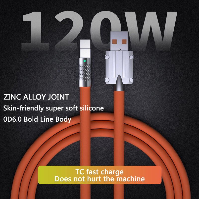 Dây Cáp Sạc USB Loại C 120W 6A Cho Huawei Mate 40 Pro P40 Samsung S20