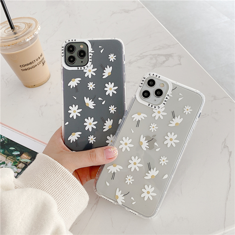 Suitable for IPHONE 6S 6plus  transparent all-inclusive silicone 7g 8g female 7plus 8plus anti-drop small daisy mobile phone case