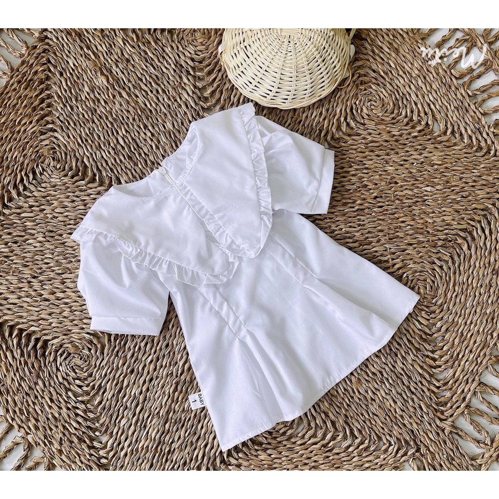 Váy thô nến viền bèo bé gái