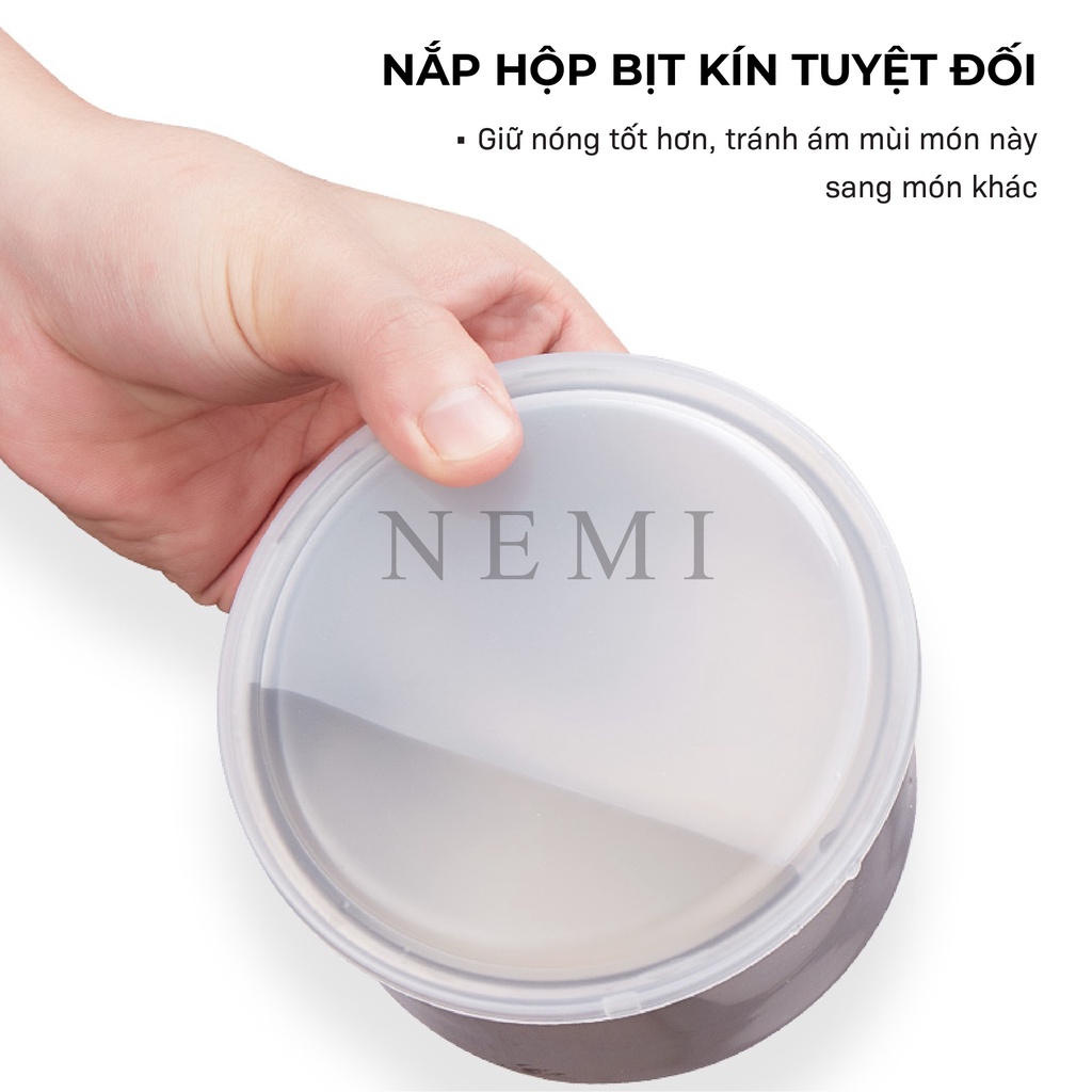 Hộp Cơm Cắm Điện NEMI 2 Tầng Với 2 Bát 4 Bát Inox Phong Cách Nhật