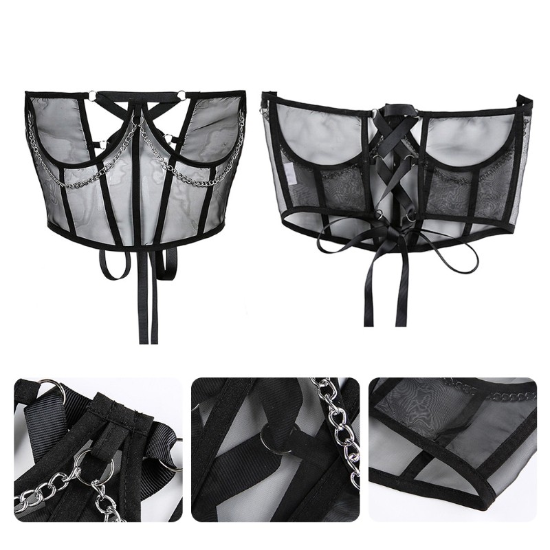 Áo Lưới Bó Sát Tạo Hình Vòng Dây Cá Tính Cho Nữ