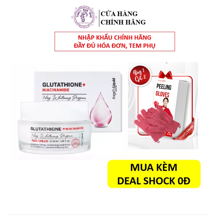 Kem dưỡng trắng Angel's Liquid NIACINAMIDE + GLUTATHIONE 7 day whitening program 700v cream