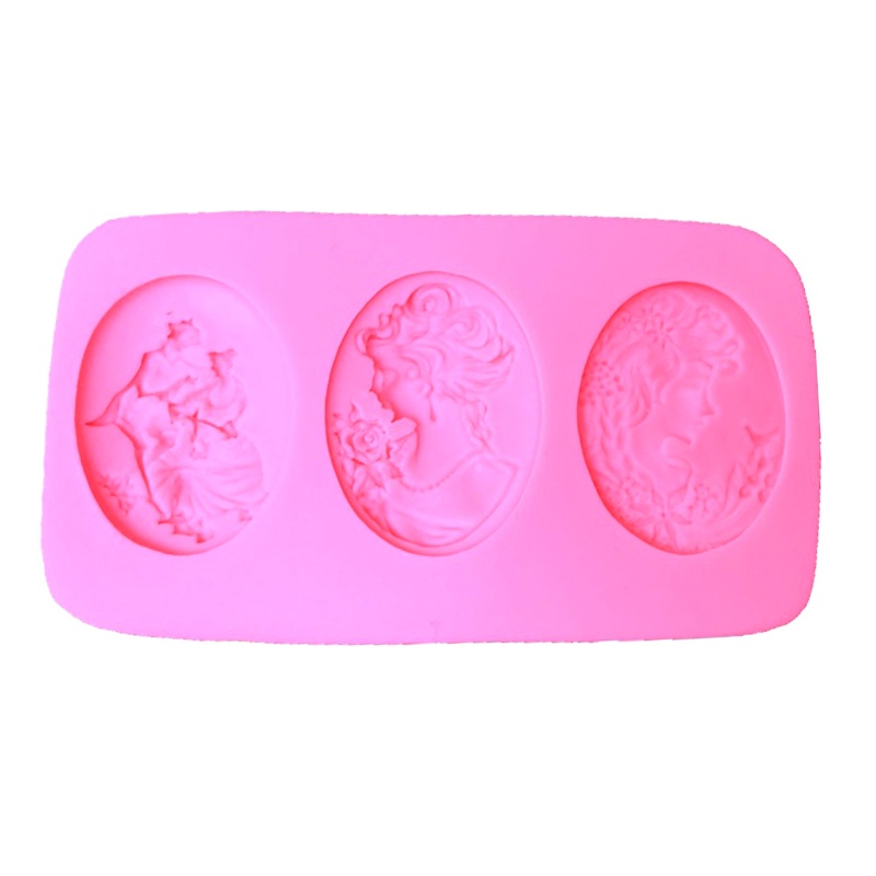 Khuôn Silicone Tạo Hình Chân Dung Phụ Nữ DIY Trang Trí Bánh