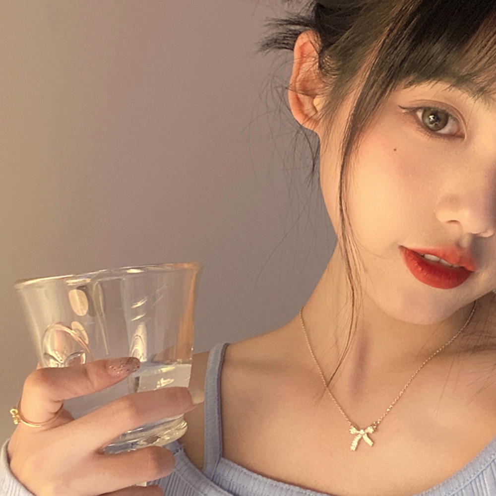 Dây chuyền mặt nơ đính đá thời trang thanh lịch dành cho nữ Yanqueens Đồ trang sức