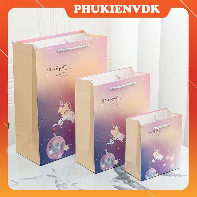 Túi Quà Tặng Sinh Nhật Túi Giấy Cứng Đựng Quà Dễ Thương Bầu Trời Đầy Sao