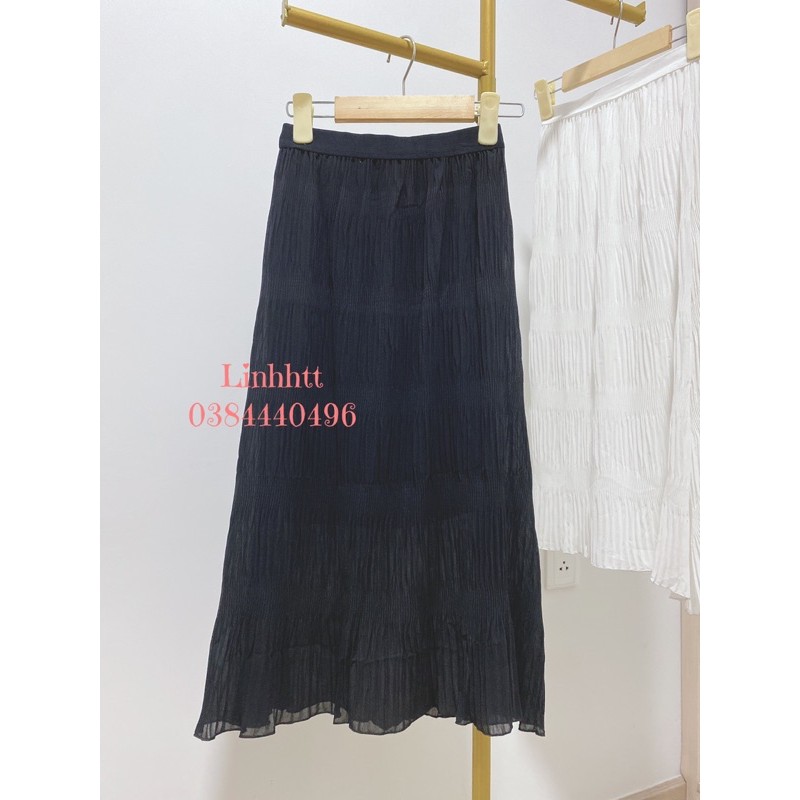 CHÂN VÁY MIDI TRƠN NHÚN  DÀI VOAN NHĂN DẬP LY XẾP LY DÁNG DÀI PHONG CÁCH HÀN QUỐC Chân váy dài 2 lớp voan mềm | BigBuy360 - bigbuy360.vn