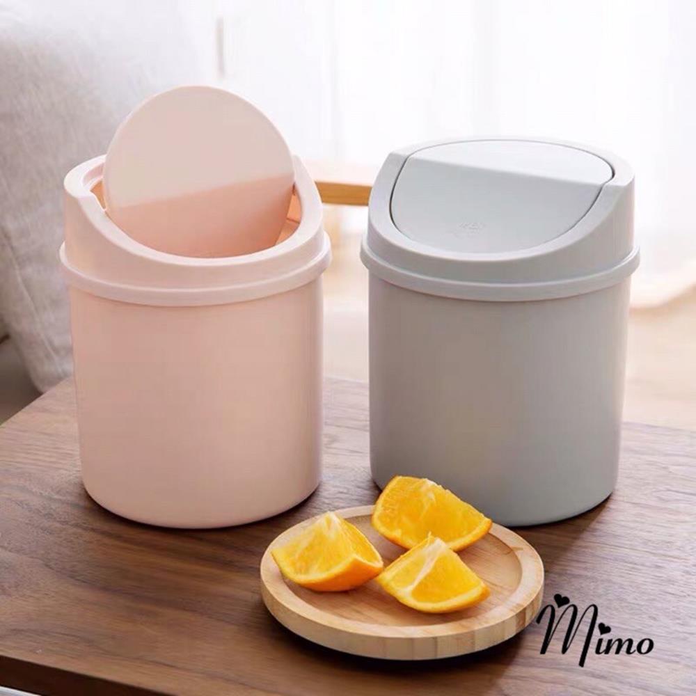 Thùng rác mini để bàn nắp bật tự đóng mở hình tròn nhựa ABS an toàn mã 70043