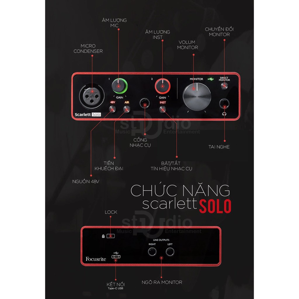 【Chính hãng】COMBO thu âm Focusrite Scarlett Solo (Gen 3) Micro thu âm Takstar TAK55- BẢO HÀNH 1 đổi 1 trong 12 tháng