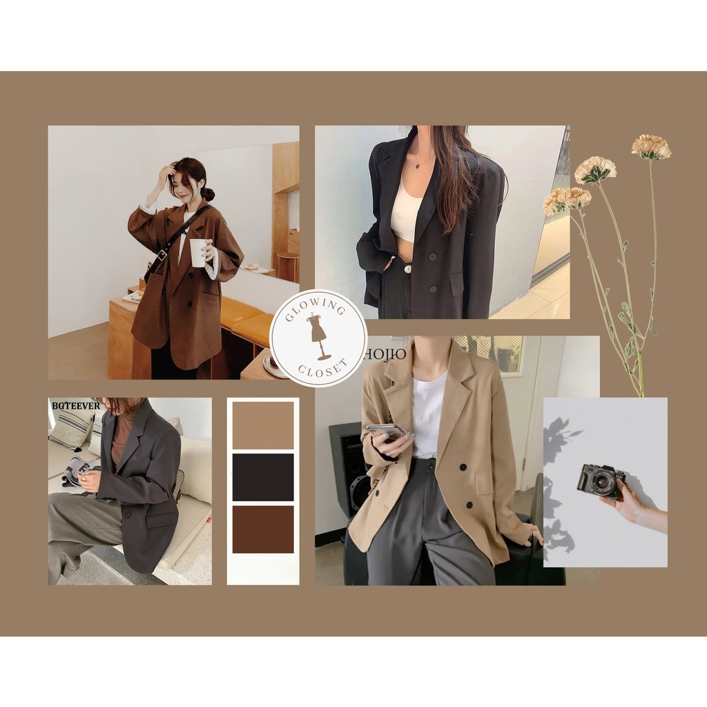 Áo Blazer-Vest nữ 4 nút 1 lớp Hàn Quốc