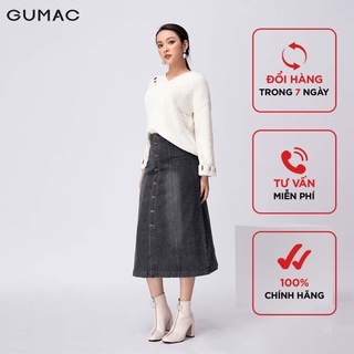 Chân váy jean đính nút gumac vja11236