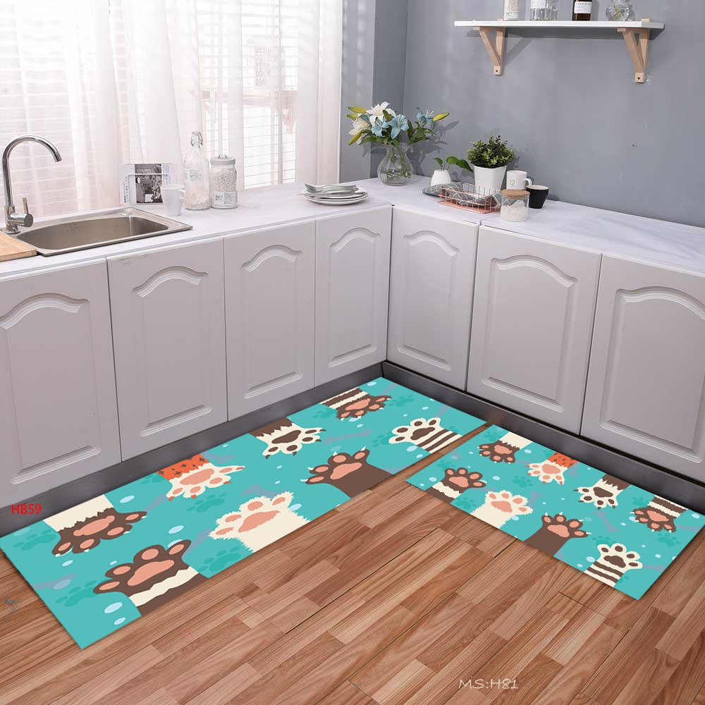 Bộ Thảm Bếp, Thảm Lau Chân Thấm Trang Trí Phòng Ngủ 40x60cm Mẫu Mới Dễ Thương Hiện Đại