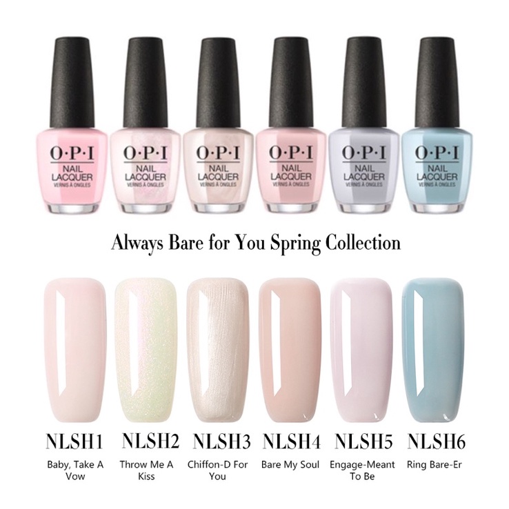 SALE 50%-Sơn Móng Tay Thường OPI Giá Rẻ Nhiều Màu - 6 mã màu always bare for you collection