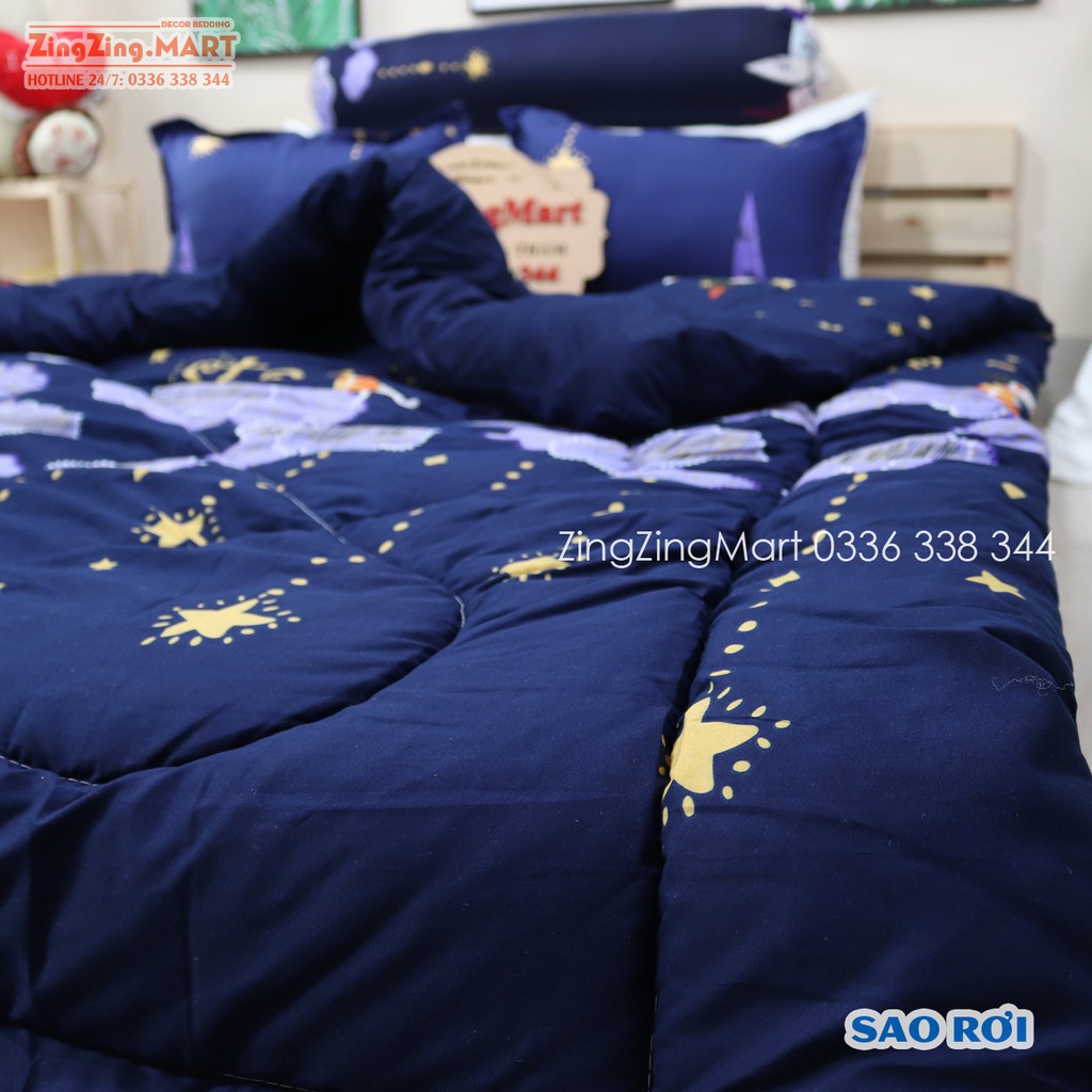 [ CHĂN PHAO ] Set Bộ 5 Món Chăn Phao Ga Gối Poly COTTON Chăn Bông Hơn 50 mẫu [ Chăn phao + Ga chun + 2 Vỏ gối + Vỏ ôm ]