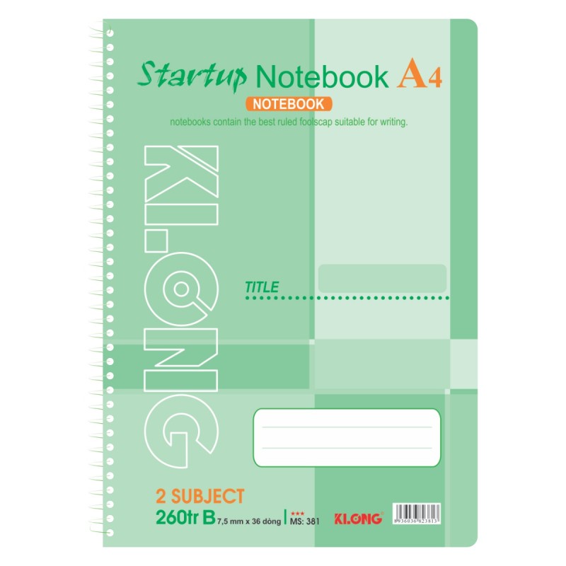 Sổ lò xo đơn A4 - 260 trang KLONG MS: 381