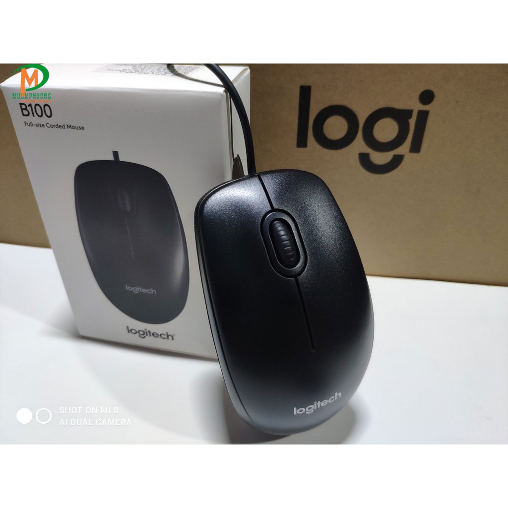 Chuột máy vi tính có dây Logitech B100 chính hãng, giá rẻ