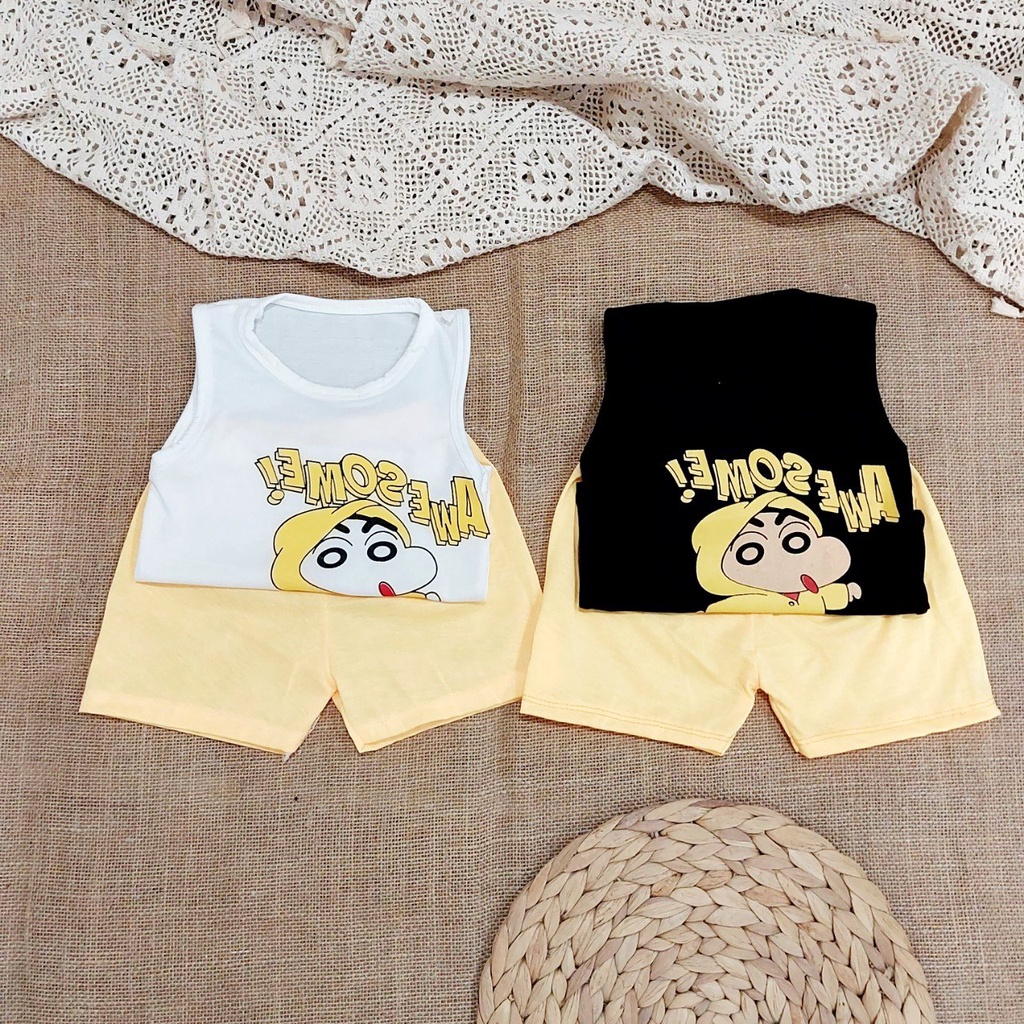 Đồ bộ bé trai và đồ bộ bé gái AM948 TTR209 - bộ quần áo trẻ em ba lỗ hình shin TTR74
