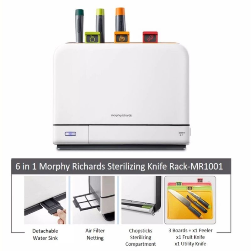 Bộ Dao Thớt Khử Trùng Tia UV Sấy khô Morphy Richard MR1001- HÀNG CHÍNH HÃNG BẢO HÀNH 12 THÁNG