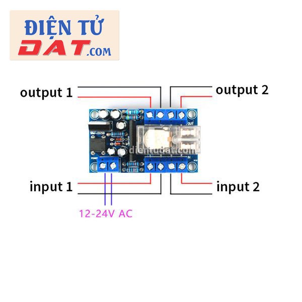 KIT DIY Mạch Trễ Bảo Vệ Loa 200W - UPC1237 - Tự Ráp