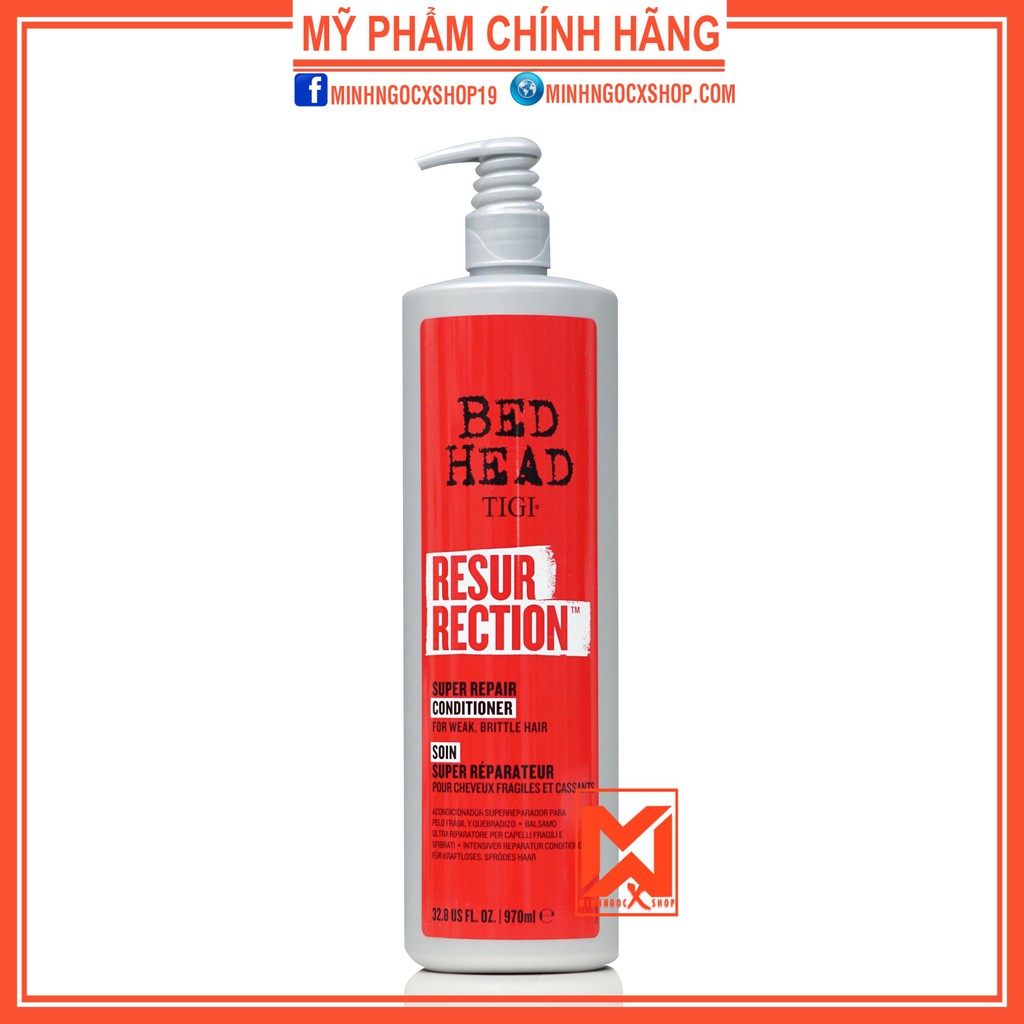 Dầu xả tigi đỏ - dầu xả tái sinh siêu phục hồi TIGI RESURRECTION SUPER REPAIR 970ml chính hãng