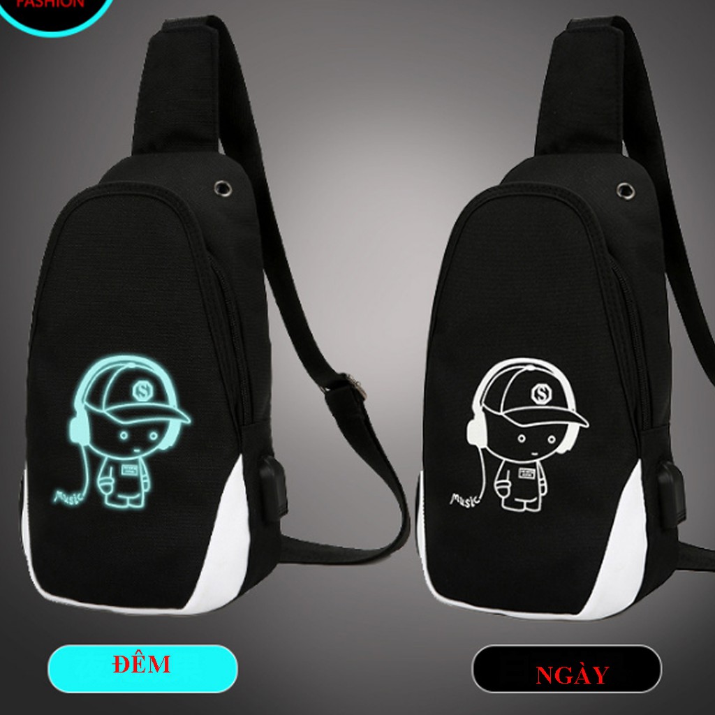 Túi Đeo Chéo Dạ Quang Phát Sáng Cực Độc & Lạ, Có Sẵn Cáp Sạc và Lỗ Tai Nghe | BigBuy360 - bigbuy360.vn