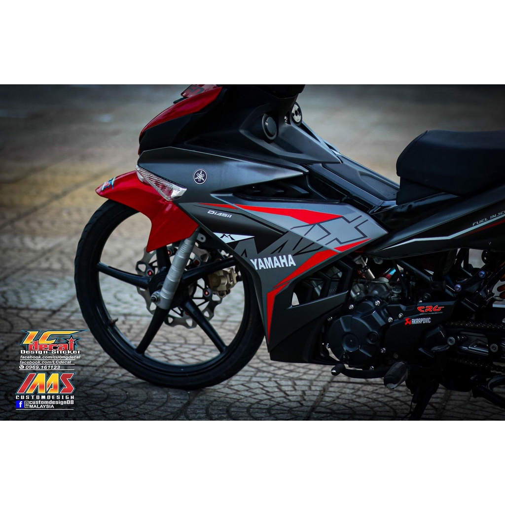 TEM RỜI mẫu MX KING đỏ đen cho Exciter 150 xám đỏ - tem chuẩn form không bay màu