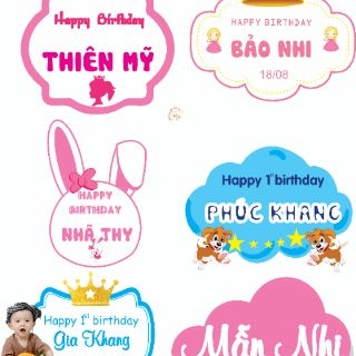 Bảng tên treo sinh nhật cho bé