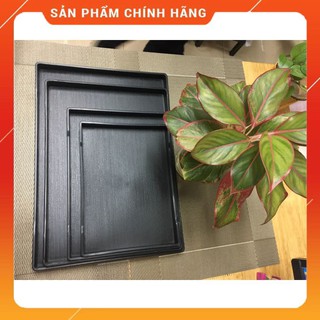 Khay Nhựa Hình Chữ Nhật Đen Nhám[BỀN ĐẸP][SANG TRỌNG] Chống Trơn Trượt