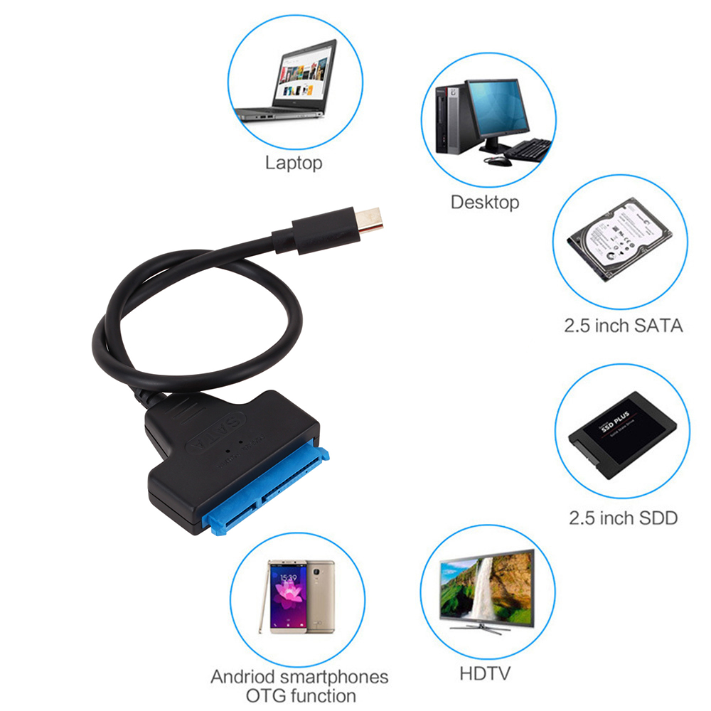 Cáp Chuyển Đổi Usb 2.0 / Type C Sang Sata 22 Pin Hỗ Trợ 2.5 Inch | BigBuy360 - bigbuy360.vn