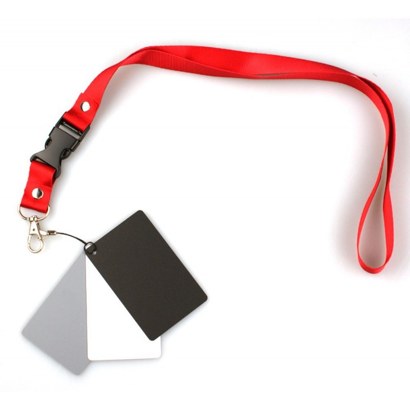 Gray card Thẻ cân bằng trắng 3in1 có dây đeo cổ