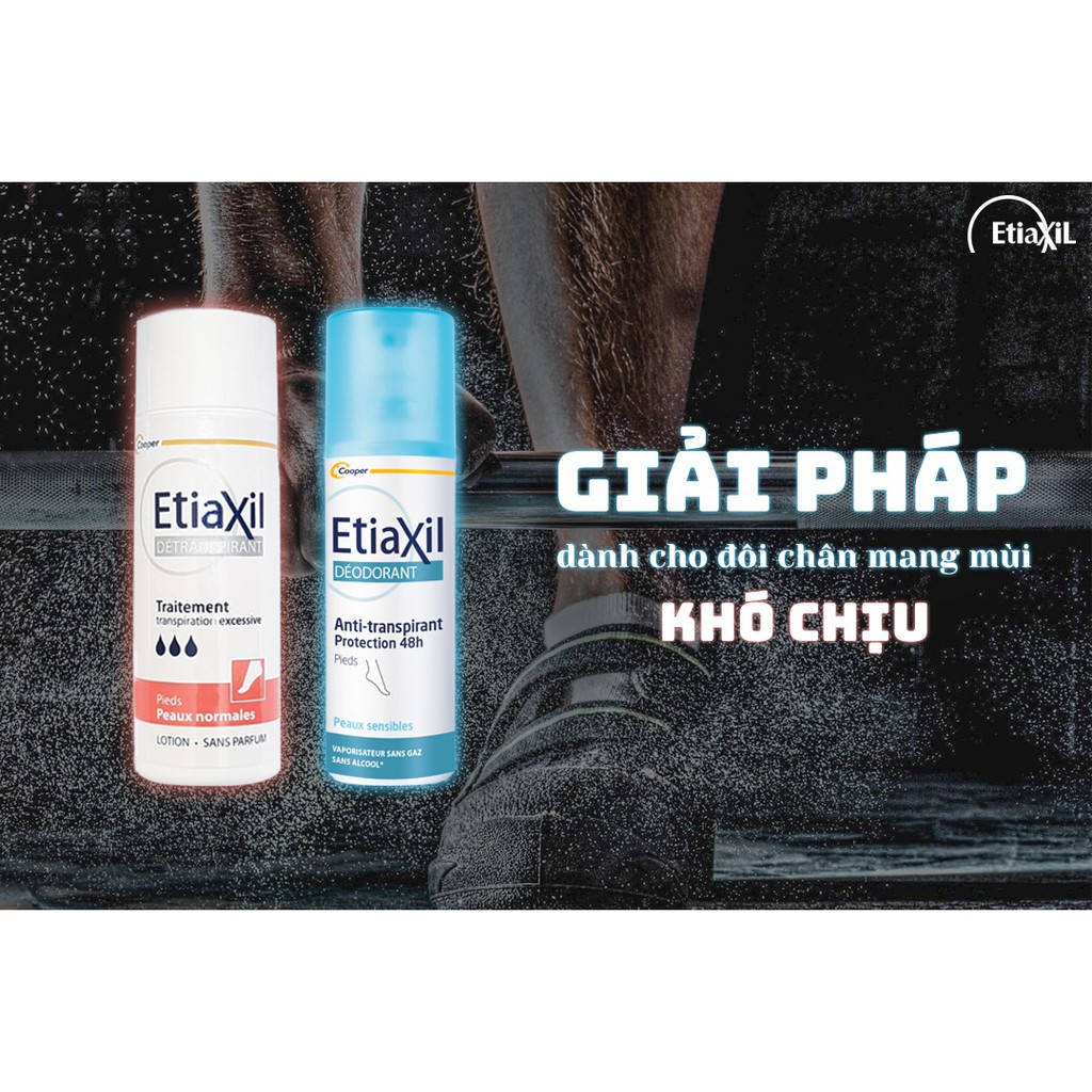 Lăn Khử Mùi Mồ Hôi Chân Và Tay ETIAXIL Détranspirant Traitement Pieds Peaux Sensibles 100ml - Da Nhạy Cảm