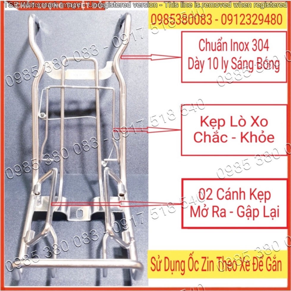 Baga Giữa Xe Sirius Thường 110 cc từ 2016 - 2021, Sirius 50cc INOX 10 ly chắc chắn Mẫu 2021 (Ảnh tự chụp)