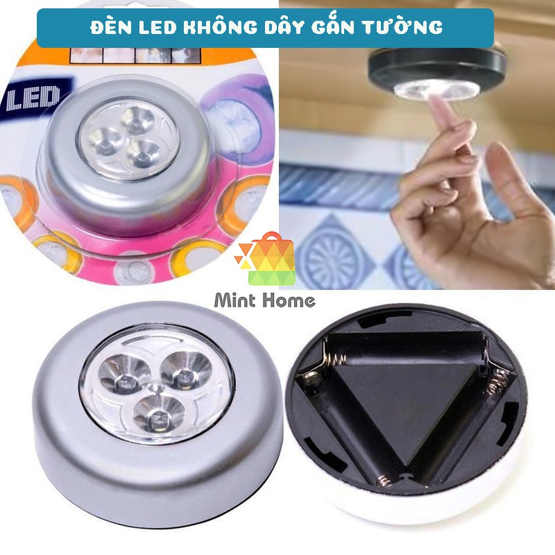 Đèn Ngủ Led Cảm Ứng Chạm Dán Tường Không Dây, Gắn Cầu Thang, Treo Tường Dùng Pin Nhà Bếp Phòng Tắm Khách Ngủ