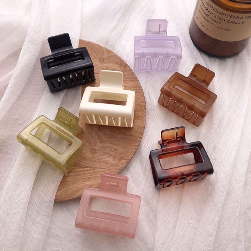 Kẹp tóc càng cua hình vuông trong suốt