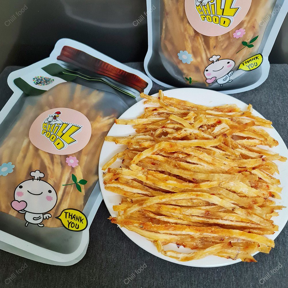 Khô Cá Thiều Que Sấy Gia Vị Chillfood (Loại Ngon) Túi 200g, Cá Thiều Que Ăn Liền, Ăn Vặt Ngon Rẻ